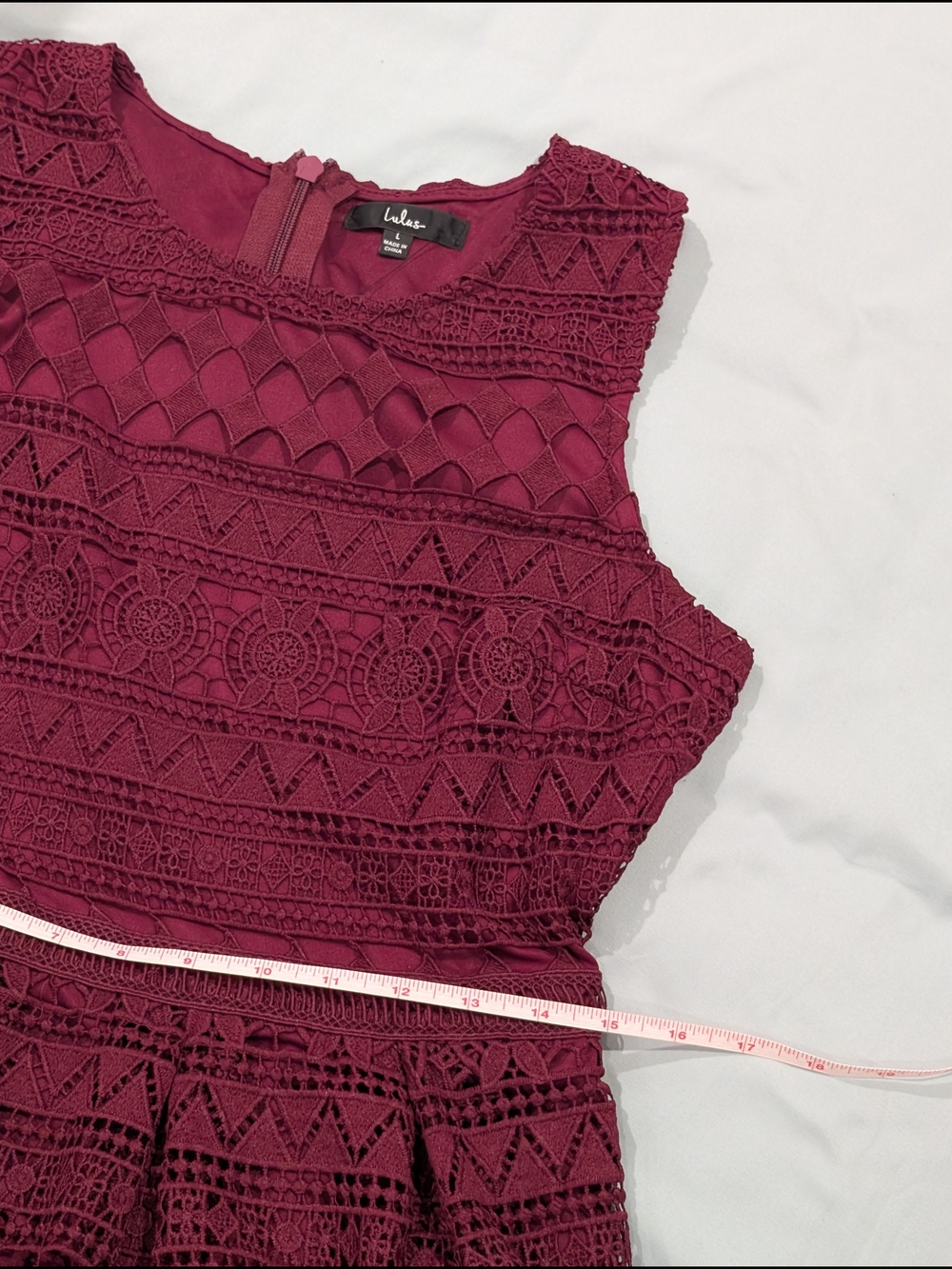 Lulu's Madly In Love Sleeveless Burgundy Lace Fit & Flare Dress - Picture 5 of 10
